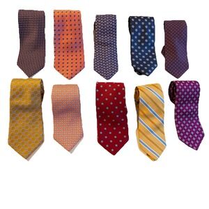 Lot Of 10 Brooks Brothers Men's Tie Necktie Classic Ties 100% Silk Makers